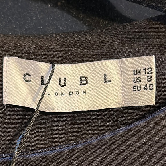 Club L London Elegant Black Boat-Neck Pleated Maxi Dress NWT - Picture 13 of 14